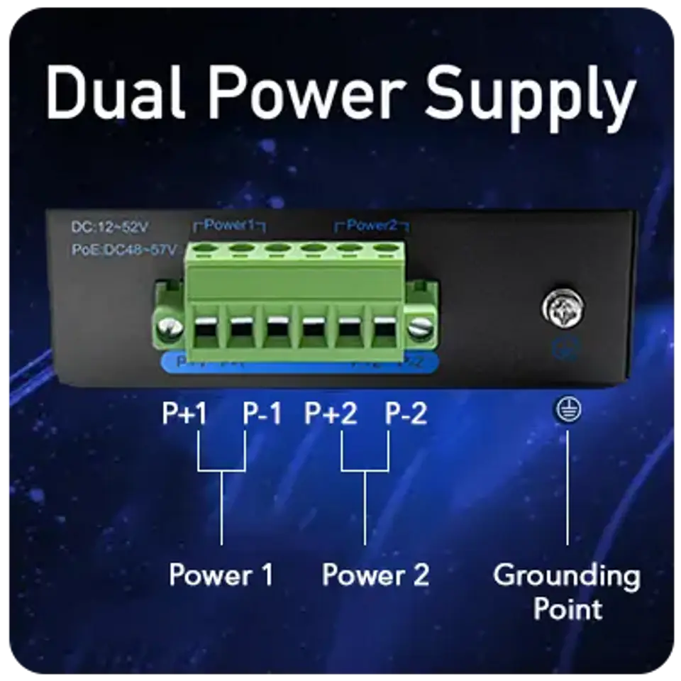 PoE SWITCH 5-port IF1005P 4x30W 10/100 industrial