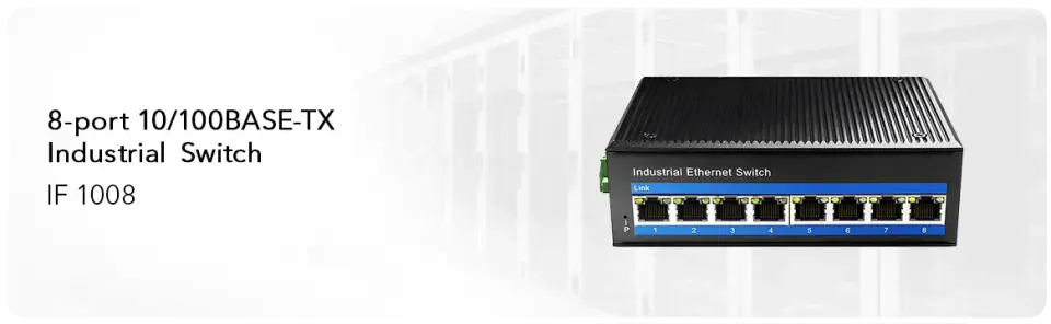 SWITCH LAN 8-port IF1008 10/100 Mbps industrial