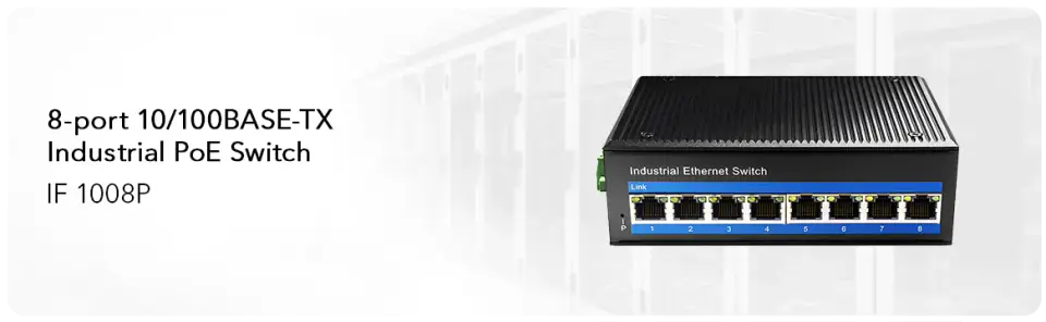 SWITCH PoE 8-port IF1008P 8x30W 10/100 przemysłowy