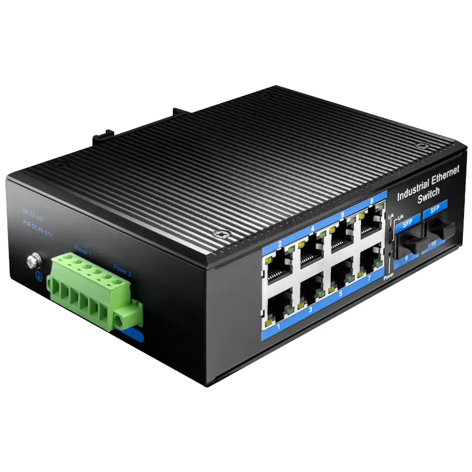 IES101G2SFPW StarTech.com 8-Port Gigabit Ethernet Switch 8x RJ45 Ports plus  2 SFP Ports Industrial