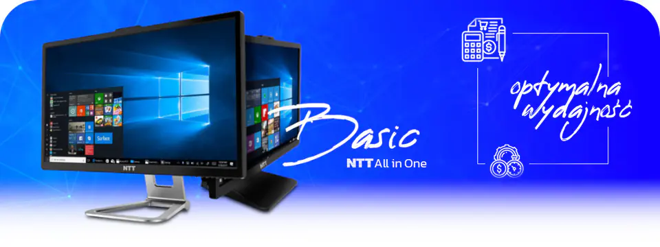 Komputer All-in-One NTT AiO 23,8'' - i3 13100, 16GB RAM, 1TB SSD, WIFI, DVD, W11 Pro
