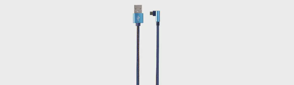Kabel USB 2.0 - microUSB 1m oplot tekstylny złącze kątowe Gembird