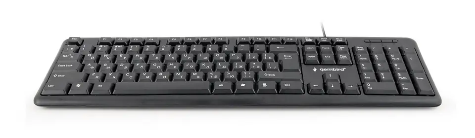 Gembird KB-U-103-RU keyboard USB QWERTY English, Russian Black