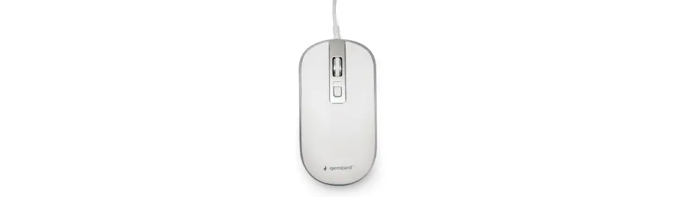 Gembird MUS-4B-06-WS Wired optical mouse, USB, 1200 DPI, white/silver