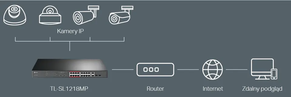 TP-Link 16-Port 10/100Mbps + 2-Port Gigabit Unmanaged PoE Switch