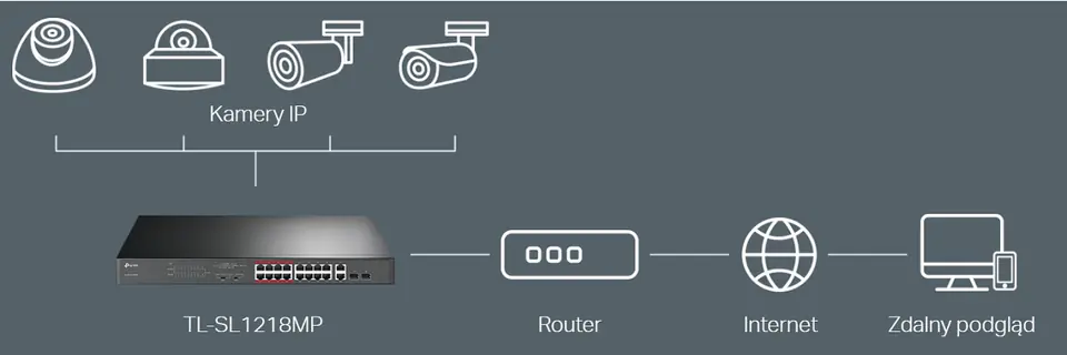 Switch PoE TP-LINK TL-SL1218MP (16x 10/100Mbps, 2x 10/100/1000Mbps)