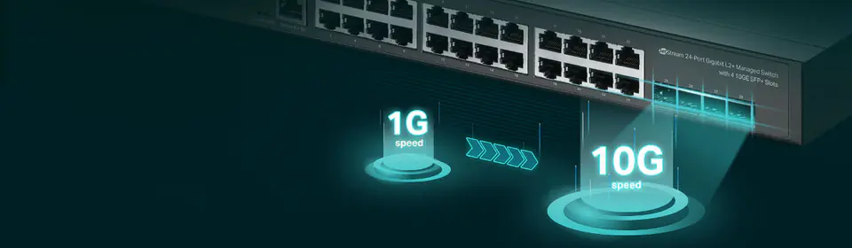 TP-Link JetStream 24-Port Gigabit L2+ Managed Switch with 4 10GE SFP+ Slots