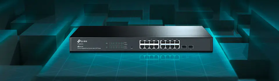 TP-Link JetStream 16-Port Gigabit Smart Switch with 2 SFP Slots