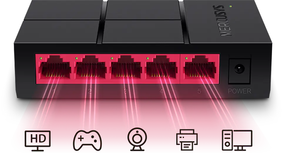 Mercusys 5-Port 10/100/1,000 Mbps Desktop Switch