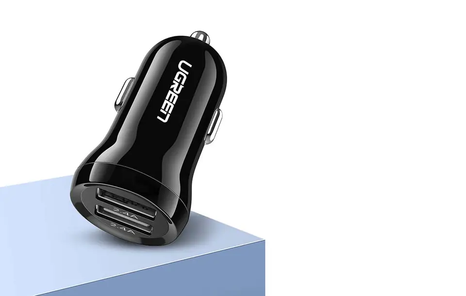 Car charger UGREEN ED018, 2x USB, 24W (black)