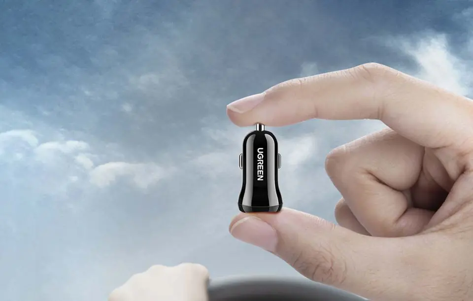 Car charger UGREEN ED018, 2x USB, 24W (black)