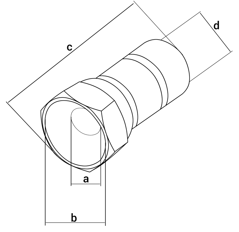 Wt.SAT "F" RG6 crimped with Cu gasket