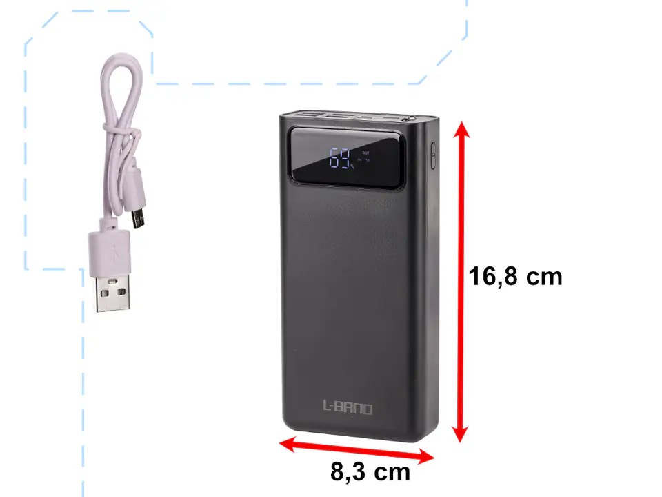 L-BRNO PowerBank PowerBank 30000mAh with LED Screen Black