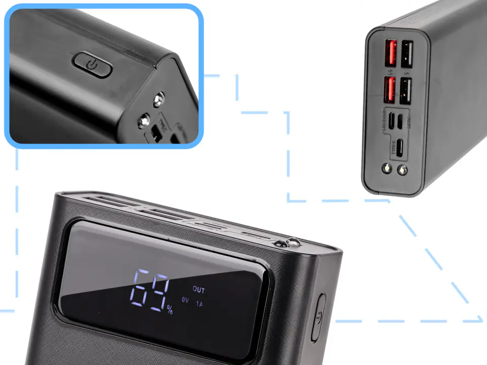 L-BRNO PowerBank PowerBank 30000mAh with LED Screen Black