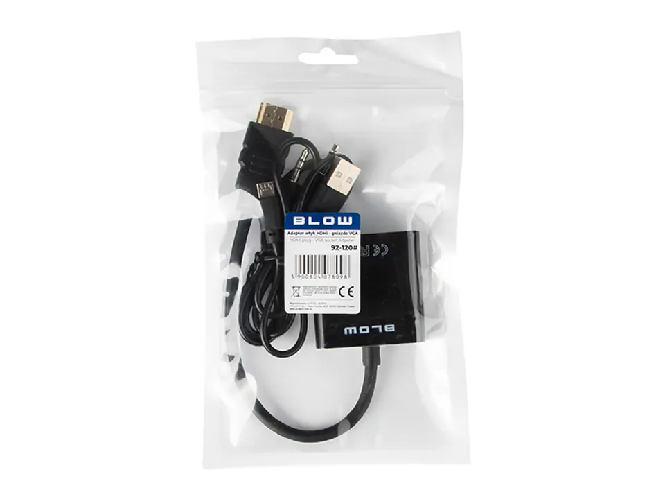 Przejście HDMI na VGA + audio Blow 