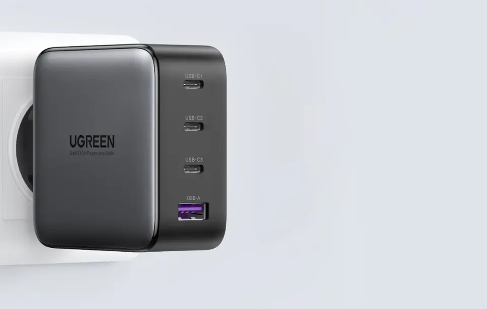 Ładowarka sieciowa UGREEN CD226, USB QC3.0, 3x USB-C, 100W, PD (czarny)