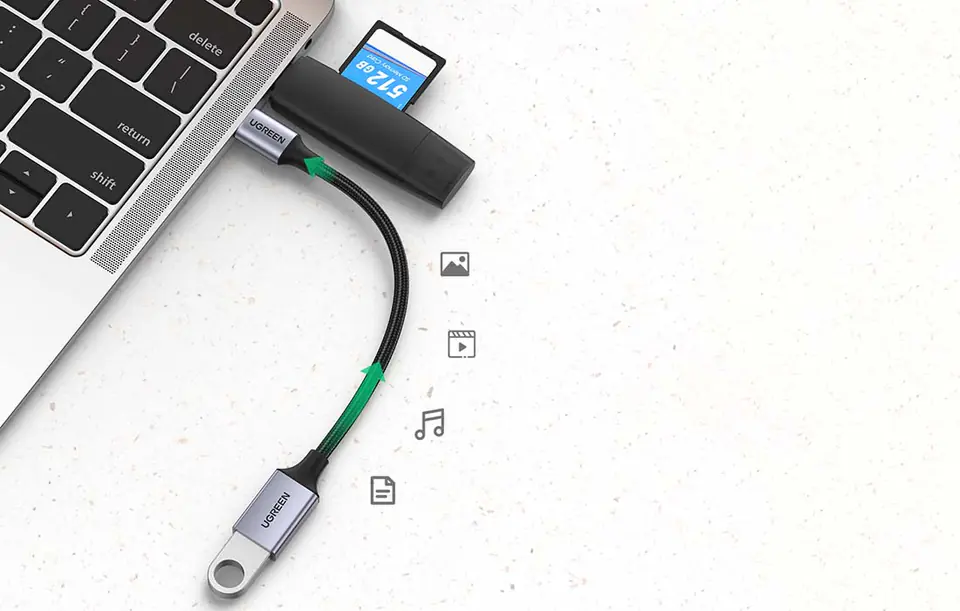 Adapter OTG USB-C/USB-A 3.0 UGREEN US378 (czarny)