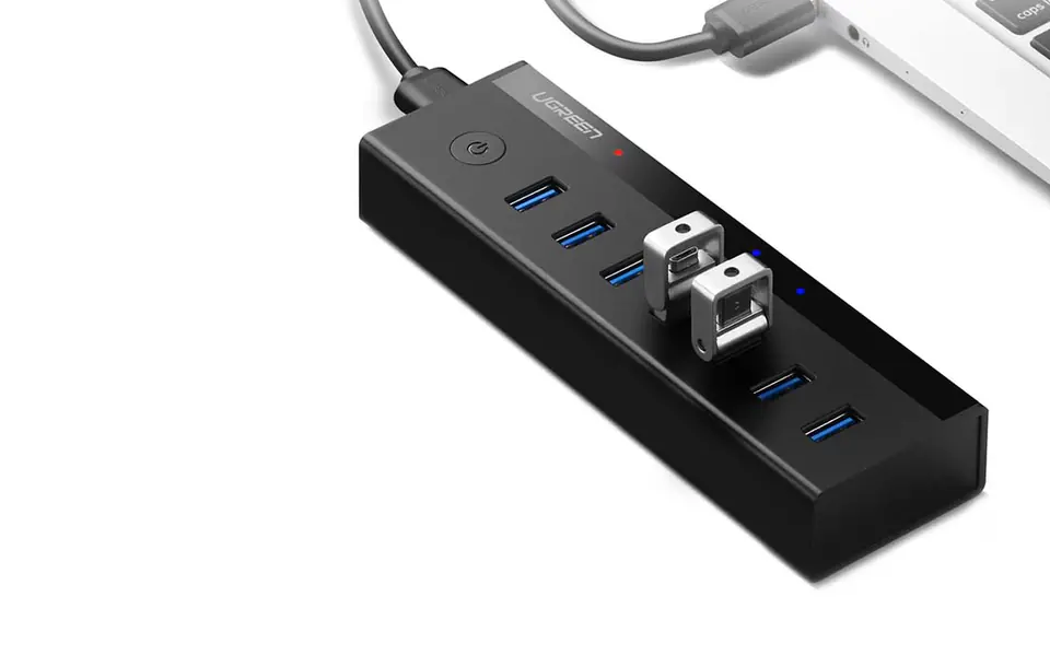 7in1 UGREEN US219 USB to 7x USB 3.0 Hub Adapter (Grey)