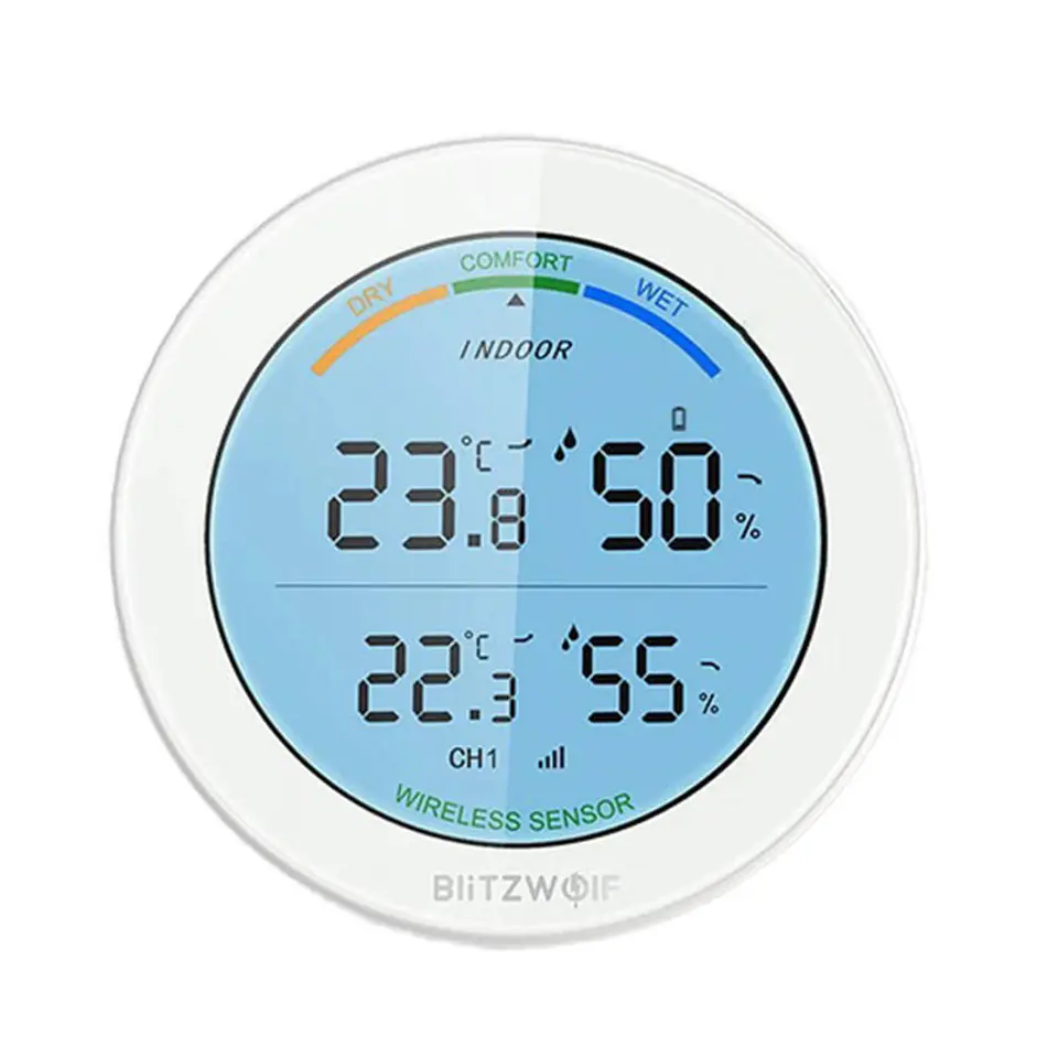 LCD Digital Temperature Humidity Meter -1 -2 Indoor Outdoor hygrometer  thermometer Weather Station with Clock