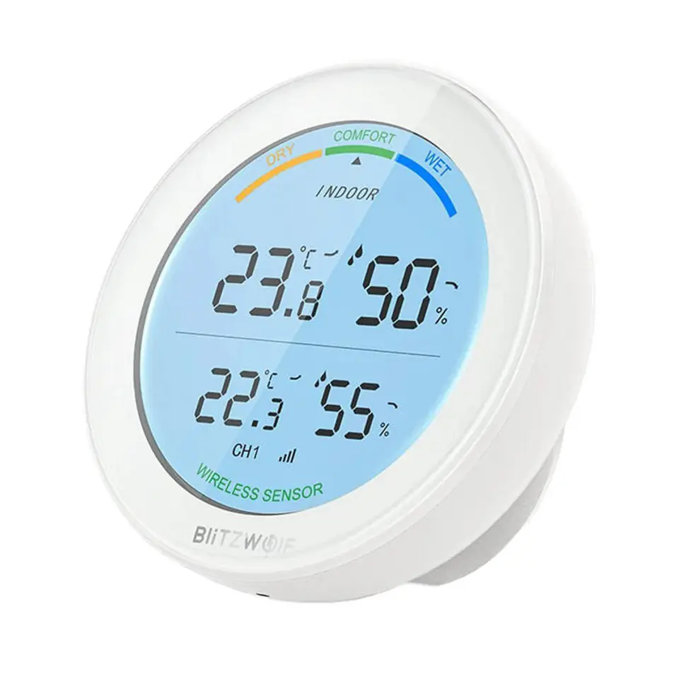 LCD Digital Temperature Humidity Meter -1 -2 Indoor Outdoor hygrometer  thermometer Weather Station with Clock