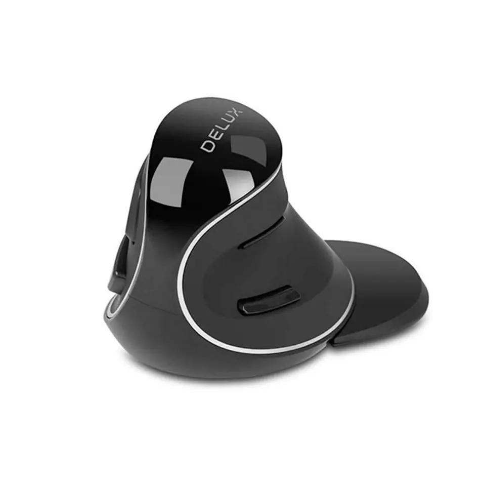 DELUX M618Mini mouse verticale luminoso wireless colorato Mouse verticale  ricaricabile Bluetooth (blu perla)