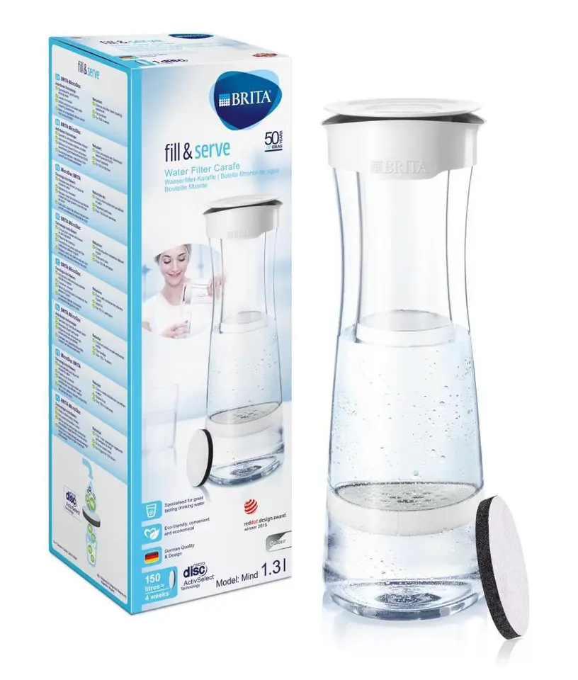 Brita Water Filter Carafe - White Graphite 1.3L / 0.5L