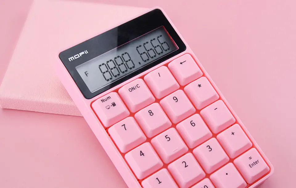 Wireless MOFII SK-657AG 2.4G Numeric Keypad / Calculator (Pink)