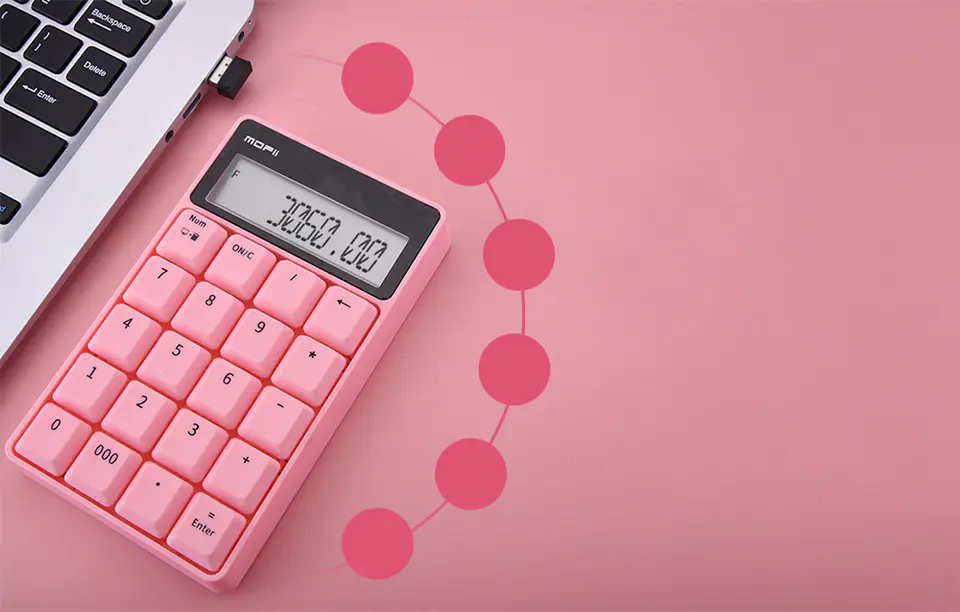 Wireless MOFII SK-657AG 2.4G Numeric Keypad / Calculator (Pink)