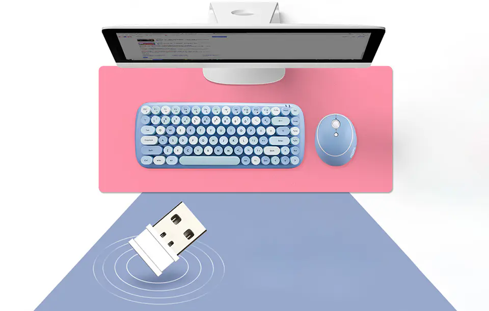 Wireless Keyboard + Mouse Set MOFII Candy 2.4G (Blue)