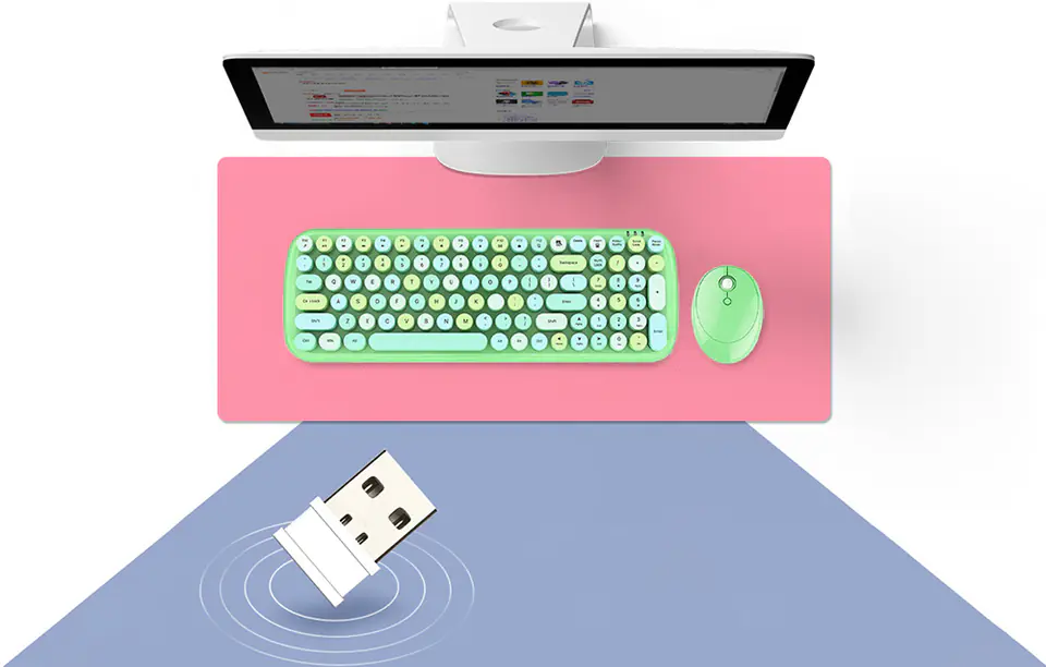 Wireless Keyboard + Mouse Set MOFII Candy XR 2.4G (Green)