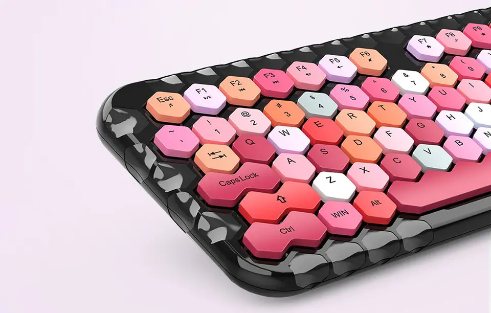 Wireless set keyboard + mouse MOFII Honey Plus 2.4 (black and red)