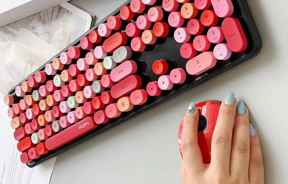 Wireless Keyboard + Mouse Set MOFII Sweet 2.4G (Black & Red)