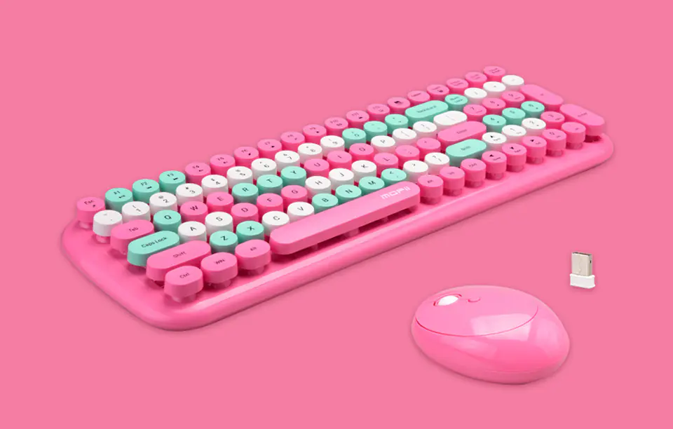 Wireless Keyboard + Mouse Set MOFII Candy XR 2.4G (Pink)