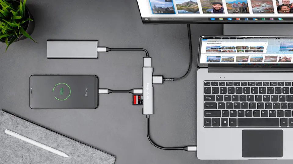 USB Type-C to HDMI/USB3.0/SD/MicroSD/C adapter (HUB) port