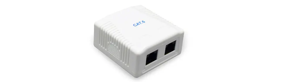 Surface-mounted socket Gembird NCAC-2U6-01 UTP two-port, cat. 6 (white)
