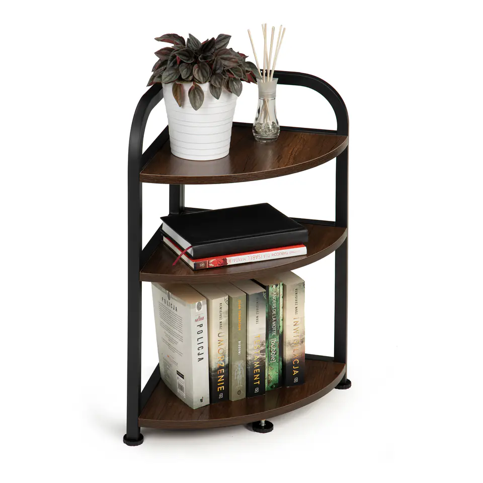 Bookcase corner rack cabinet 3 shelves LOFT wooden corner ModernHome