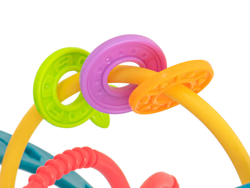 Sensory rattle teether for toddler turquoise