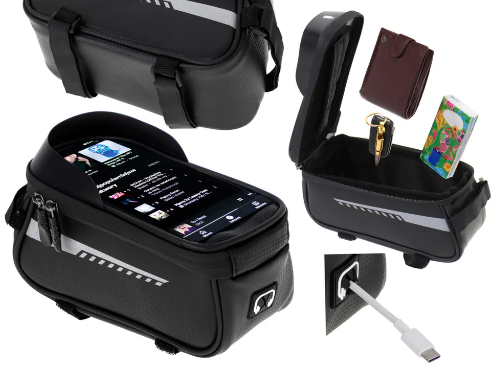 Bike Bag Pannier Waterproof Phone Holder