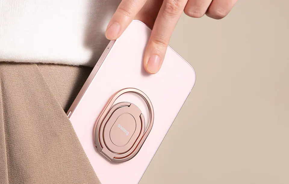 Baseus Rails ring holder for phone (pink)