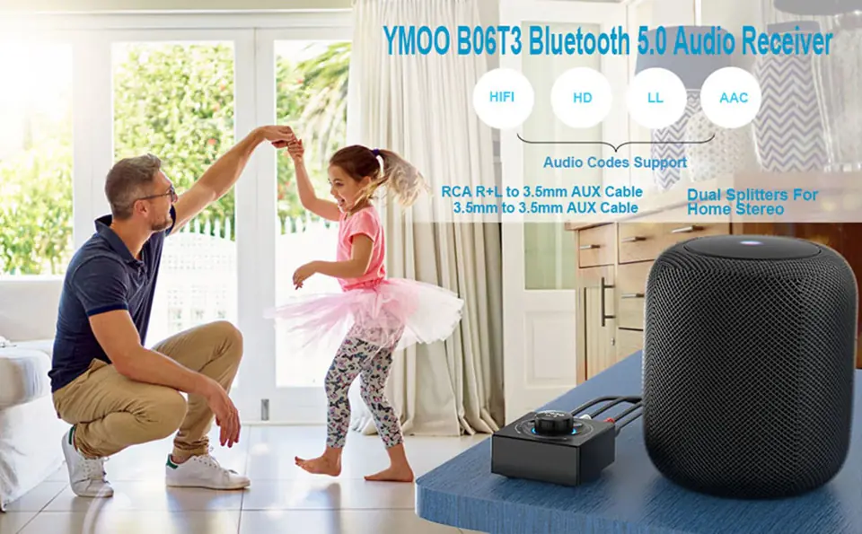 B06T3 Odbiornik audio Bluetooth 5.0 50m pokretło