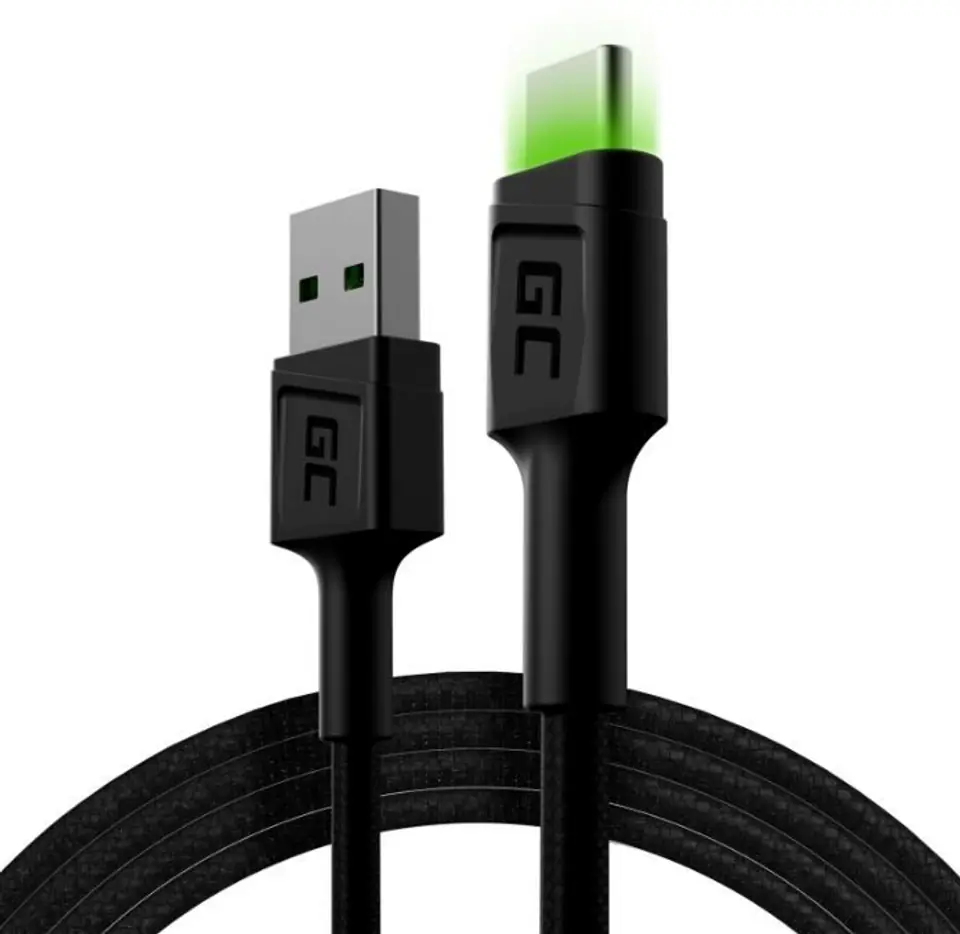 Câble GC Ray USB - USB-C 1,2m, Rétroéclairage vert