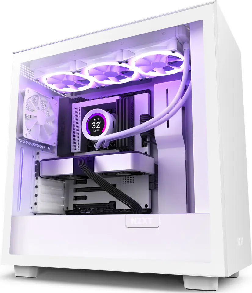 NZXT H7 ATX Mid Tower Chassis, White | Wasserman.eu