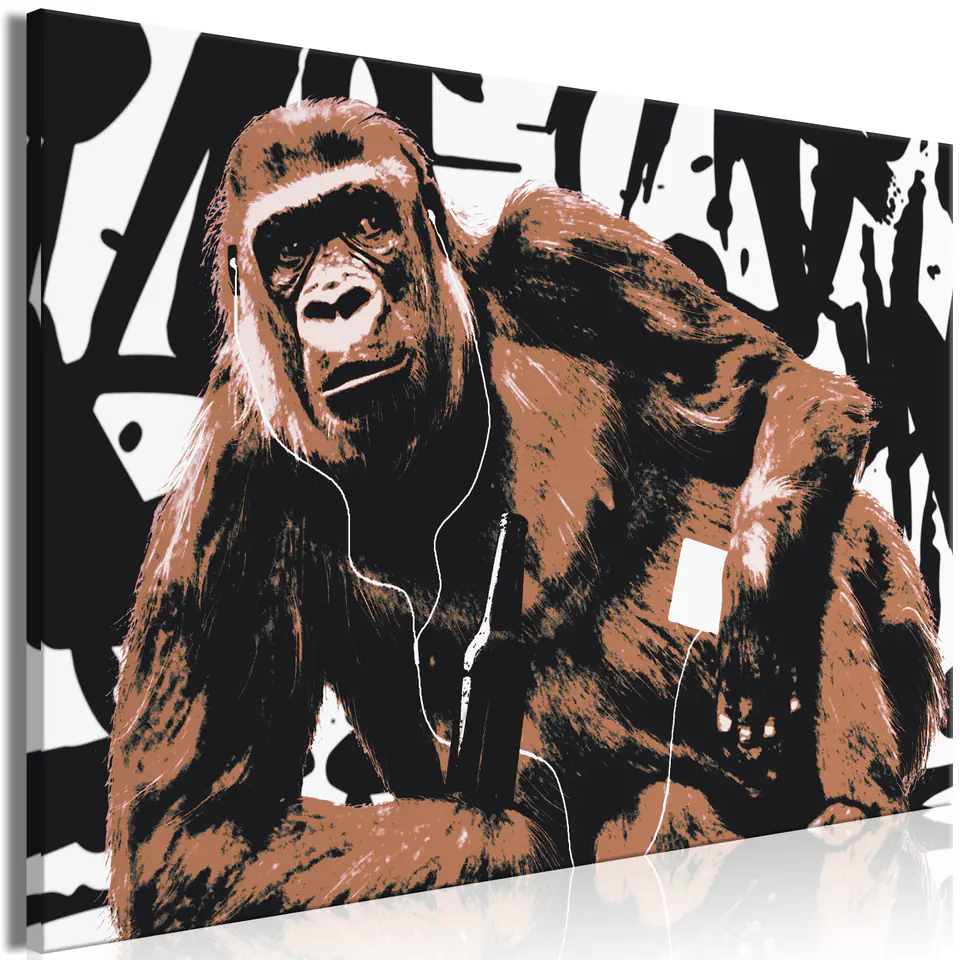 Picture - Pop Art Monkey (1-piece), Narrow Brown size 90x60