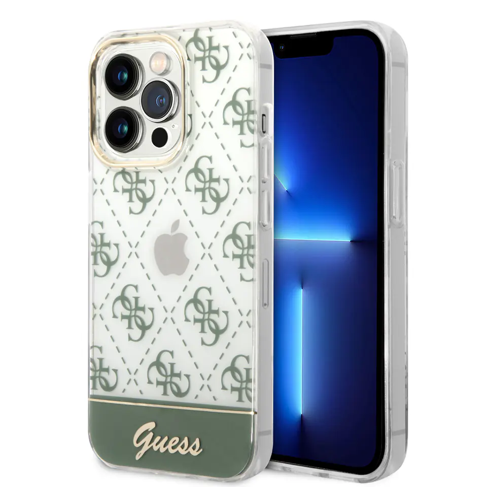 Guess GUHCP14XHG4MHA iPhone 14 Pro Max  6,7" khaki hardcase 4G Pattern Script