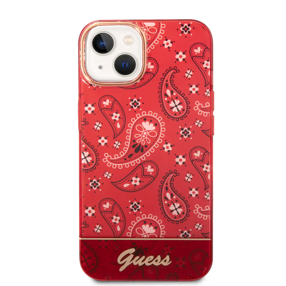 Guess GUHCP14SHGBNHR iPhone 14 / 15 / 13  6.1" czerwony/red hardcase Bandana Paisley