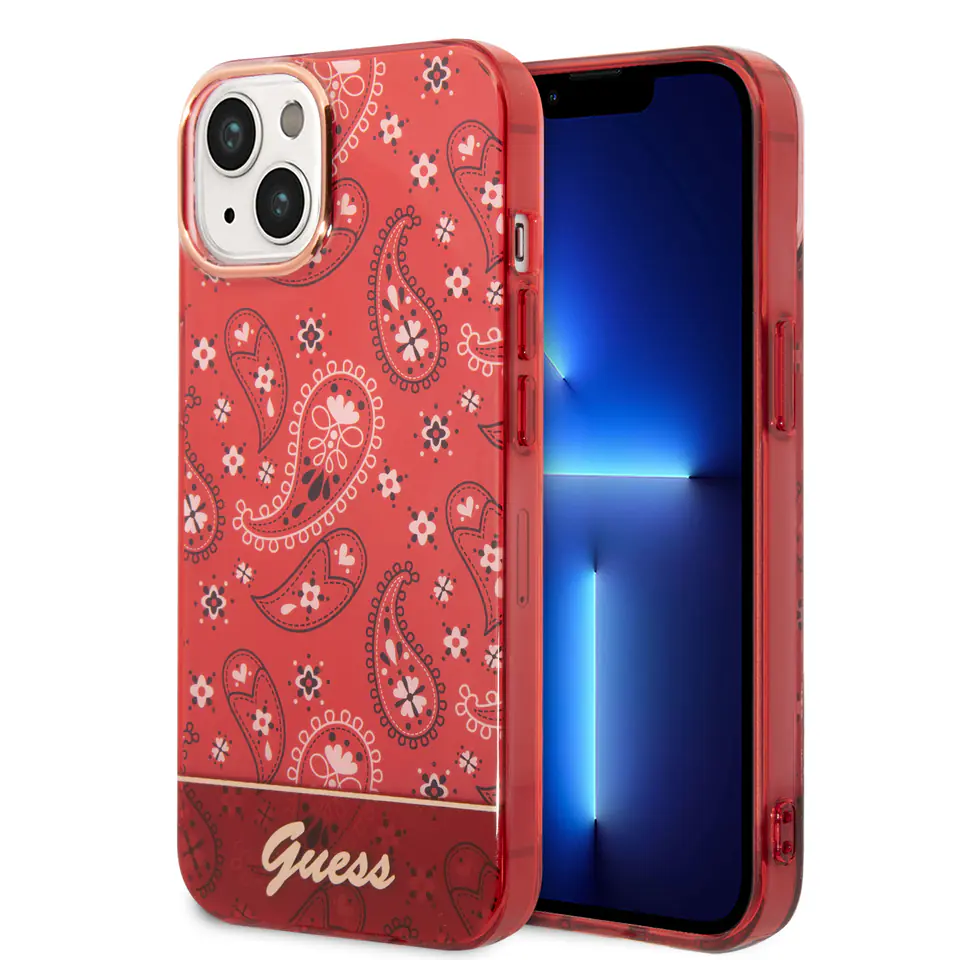 Guess GUHCP14SHGBNHR iPhone 14 / 15 / 13  6.1" czerwony/red hardcase Bandana Paisley