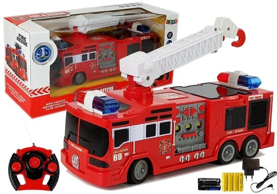 Remote Controlled Fire Truck with R/C Ladder 28cm | Wasserman.eu