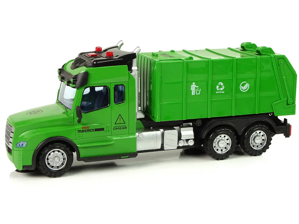 Green garbage truck store toy