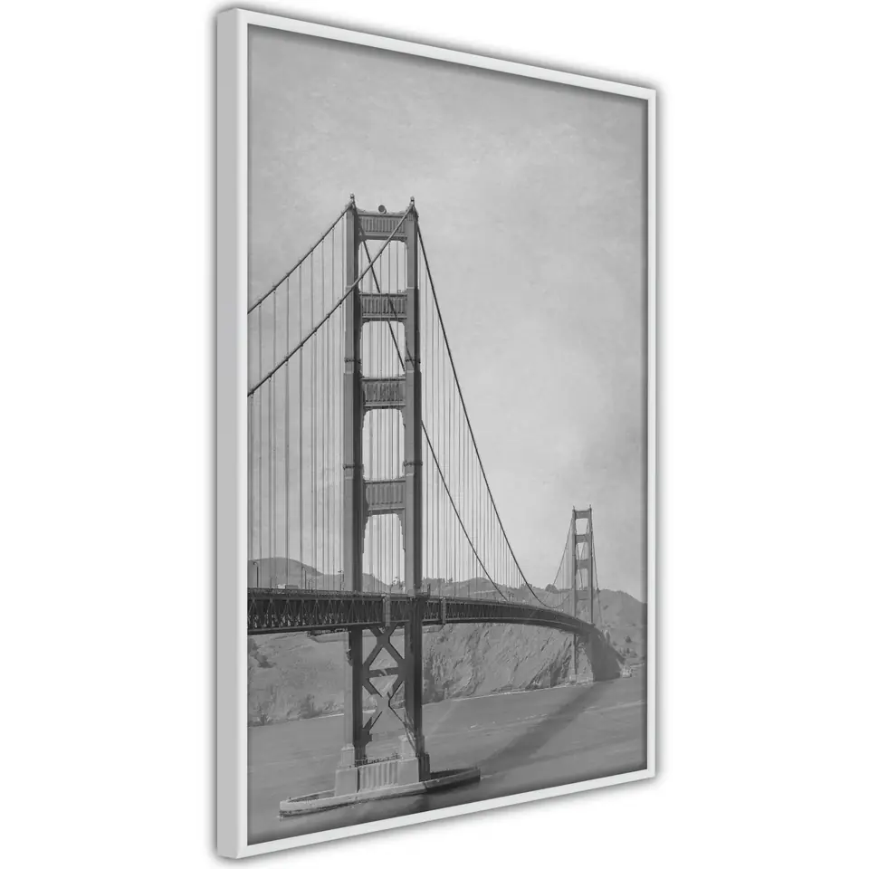 Poster - San Francisco II Bridge size 40x60, finish White frame with  passe-partout