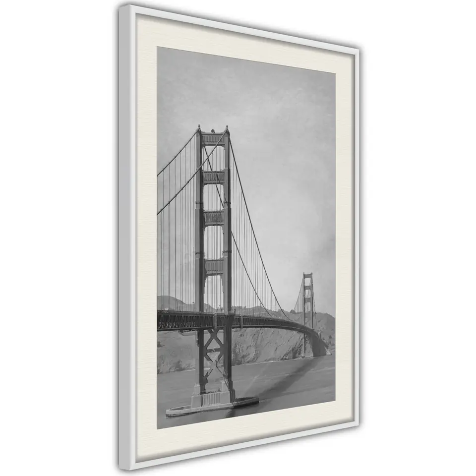Poster - San Francisco II Bridge size 40x60, finish White frame with  passe-partout